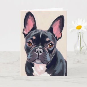 Tarjeta Pintura de perro Bulldog Francés