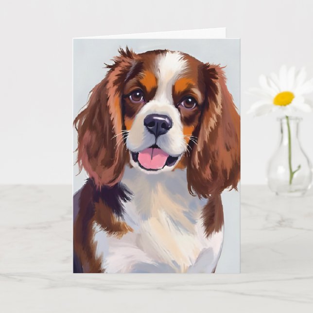 Tarjeta Pintura de perro Cocker Spaniel (Planta pequeña)