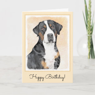 Tarjeta Pintura de perro de la montaña suiza - Arte origin