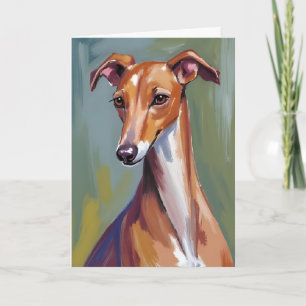 Tarjeta Pintura de perro galgo italiano