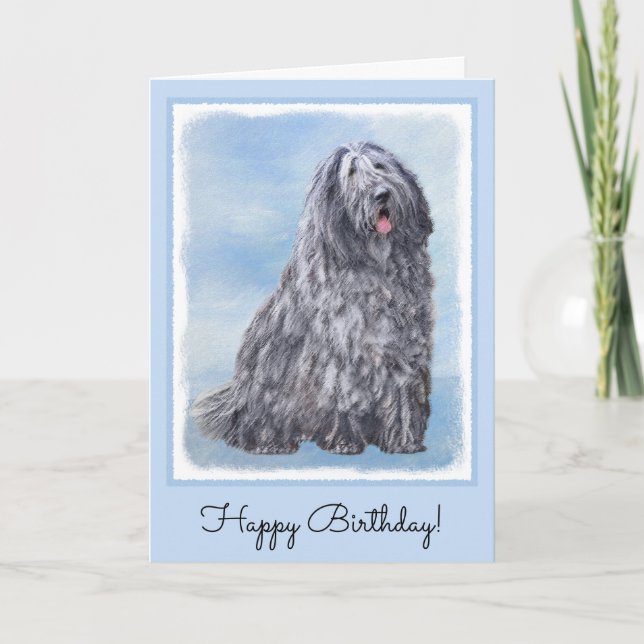 Tarjeta Pintura de perro pastor de Bergamasco - Perro orig (Anverso)