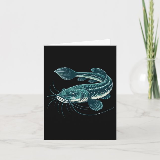 Tarjeta Pintura de pesca de vintage (Anverso)