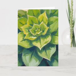 Tarjeta Pintura de planta suculenta verde