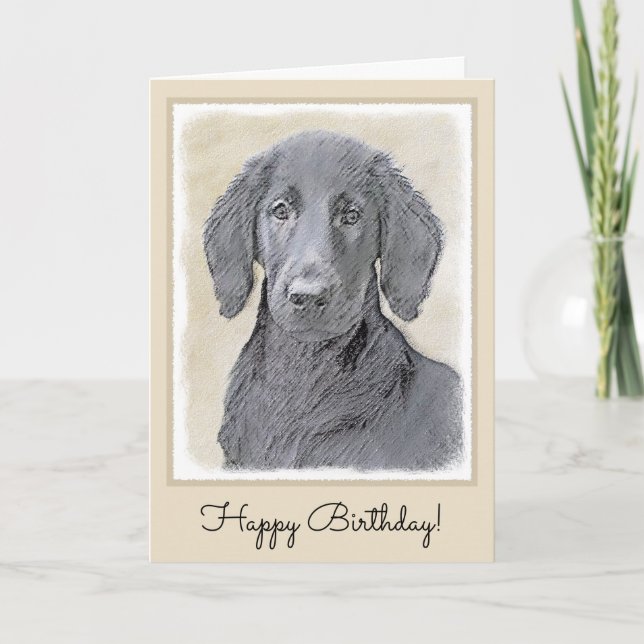 Tarjeta Pintura de recuperación plana - Arte de perro orig (Anverso)