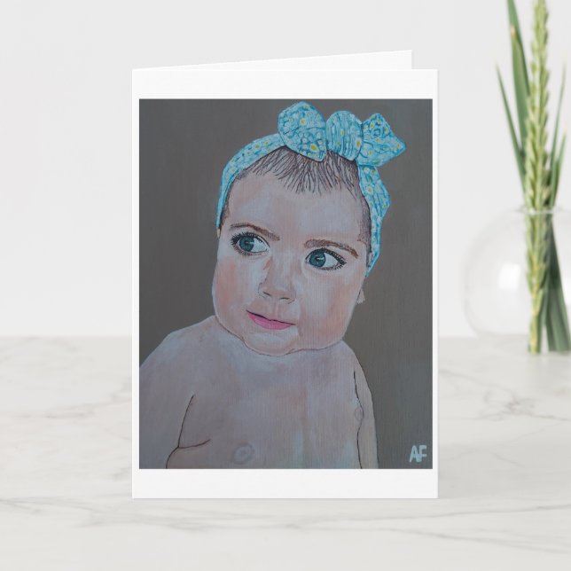 Tarjeta Pintura de retrato de bebé de Alfred Fox (Anverso)