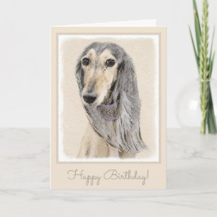 Tarjeta Pintura de Saluki (cervatillo) - arte original