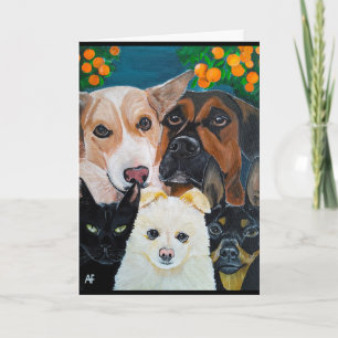 Tarjeta Pintura de selfie de mascota por Alfred Fox
