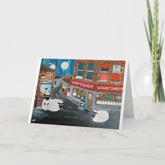 Tarjeta Pintura de Sheep Town de Alfred Fox (Anverso)