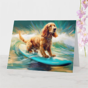 Tarjeta Pintura de surf Cocker Spaniel Beach