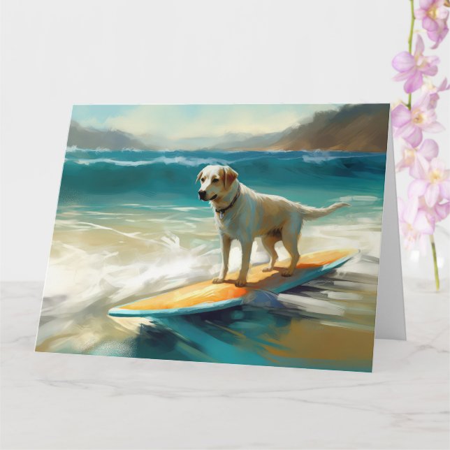 Tarjeta Pintura de surf de Anatolian Shepherd Beach (Orquídea)