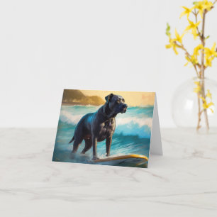 Tarjeta Pintura de surf de Cane Corso Beach