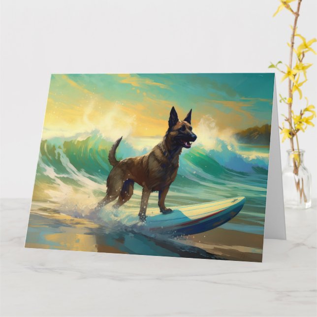 Tarjeta Pintura de surf de Malinoi en Bélgica (flor amarilla)
