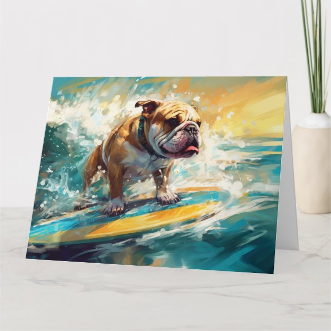 Tarjeta Pintura de surf en bulldog Beach (Anverso)