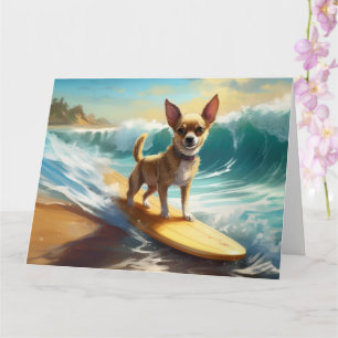 Tarjeta Pintura de surf en la playa Chihuahua