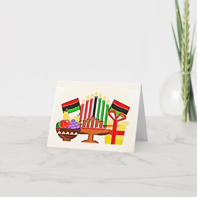Tarjeta Pintura de tabla de Kwanzaa (Anverso)