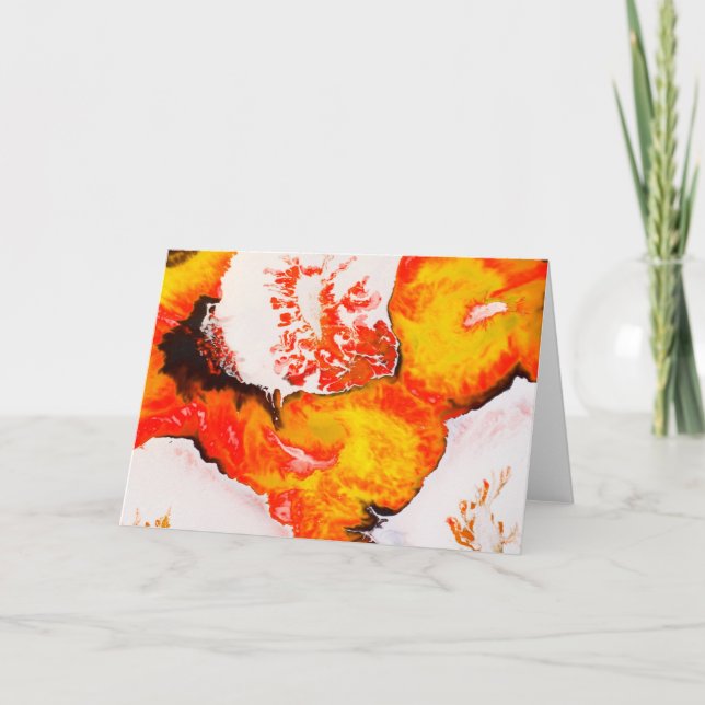 Tarjeta Pintura de tinta de plata silvestre y Naranja de a (Anverso)