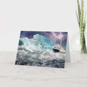 Tarjeta Pintura del RMS Titanic y el Iceberg