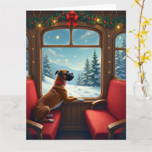 Tarjeta Pintura del viaje en tren la víspera de Navidad de