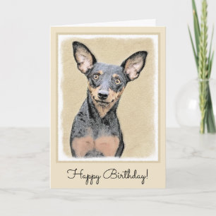 Tarjeta Pintura en miniatura de Pinscher Cute arte origina