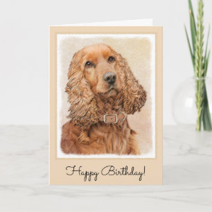 Tarjeta Pintura Española de Cocker Inglés - Arte Perro Ori