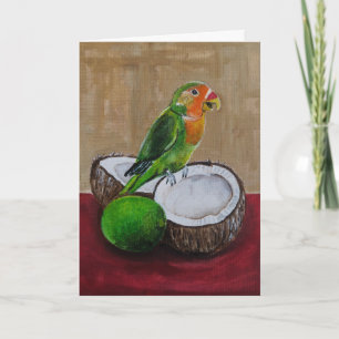 Tarjeta Pintura Fiesta Tropical de Lovebird por Alfred Fox