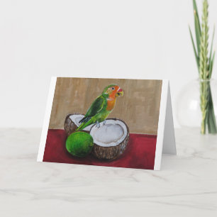 Tarjeta Pintura Fiesta Tropical de Lovebird por Alfred Fox