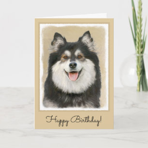 Tarjeta Pintura finlandesa Lapphund - Arte original de per