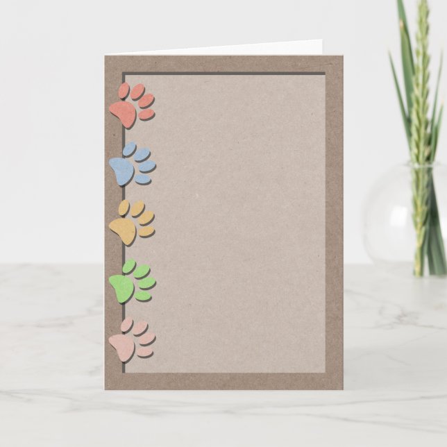 Tarjeta Pintura Imprime papel falso Kraft Textura en blanc (Anverso)
