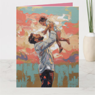 Tarjeta Pintura moderna abstracta de padre e hijo