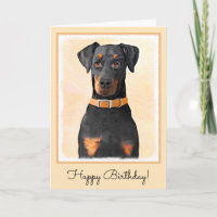 Pintura original de Doberman Pinscher sin cortar