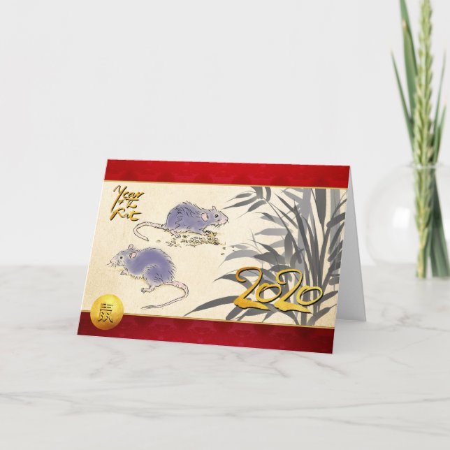 Tarjeta Pintura original de Rats Bamboo 2020 HGC (Anverso)