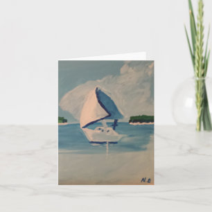 Tarjeta Pintura original de "velero" de Nila Bronson