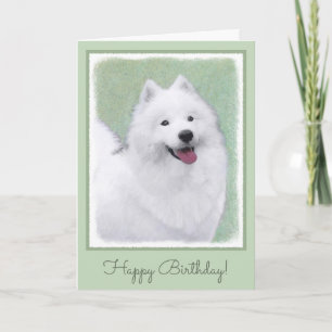 Tarjeta Pintura Samoyed - Arte Perro Original Cuto