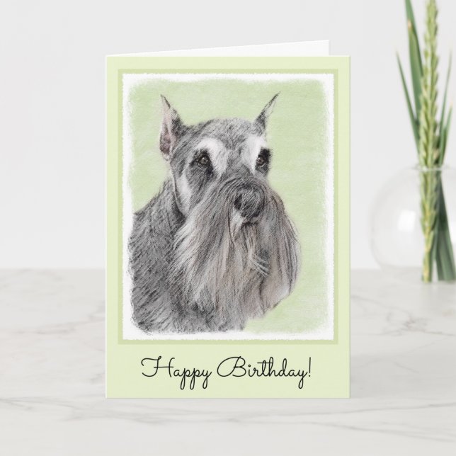 Tarjeta Pintura Schnauzer (gigante, estándar) - Arte de pe (Anverso)