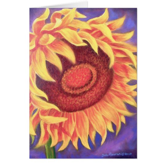 Tarjeta Pintura tropical de la flor del girasol - multi