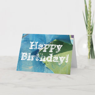 Tarjeta Pinturas abstractas azules y verdes, ¡Feliz cumple