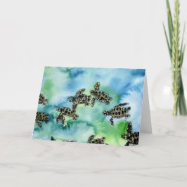 Tarjeta pinturas de animales salvajes de tortugas marinas 