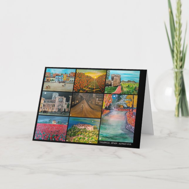 Tarjeta Pinturas de Collage de Valencia España de Alfred F (Anverso)