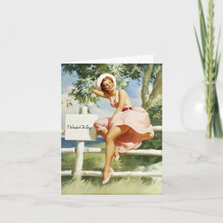 Tarjeta Pinup Vintage, Cumpleaños