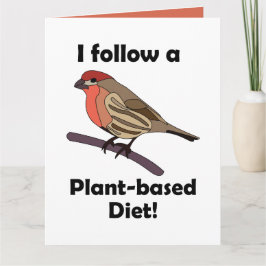 Tarjeta Pinzón Mexicano Sigo Dieta a Base de Plantas Pájar