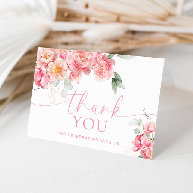 Tarjeta Piper Peony Floral Bridal Shower (Thank You Folded Card Piper Peony )