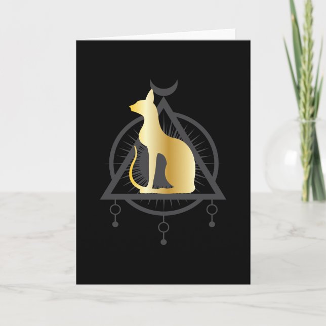 Tarjeta Pirámide egipcia de gato destruida (Anverso)