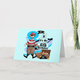 Tarjeta Pirata 6.ª camisetas de cumpleaños y regalos