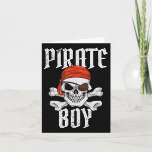 Tarjeta Pirata Boy Halloween Skull & amp; Pirata cruzado