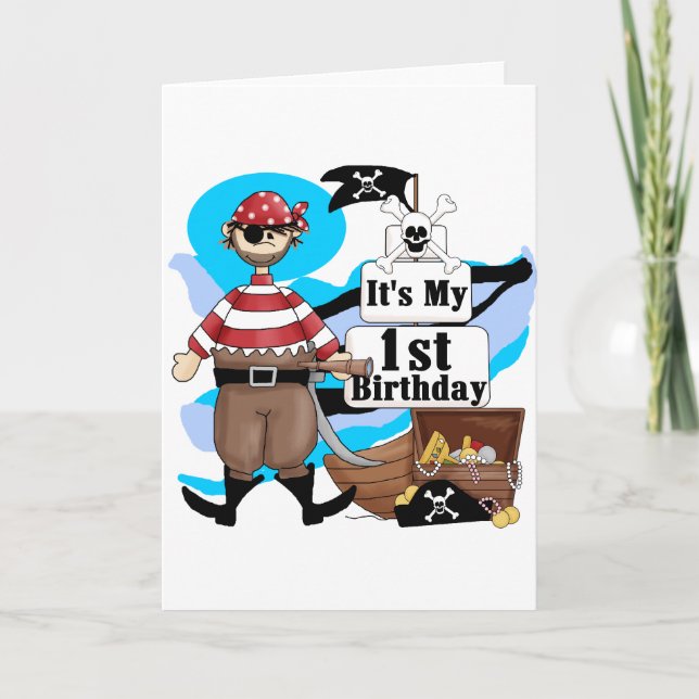 Tarjeta Pirata Camisetas y Regalos de Cumpleaños (Anverso)