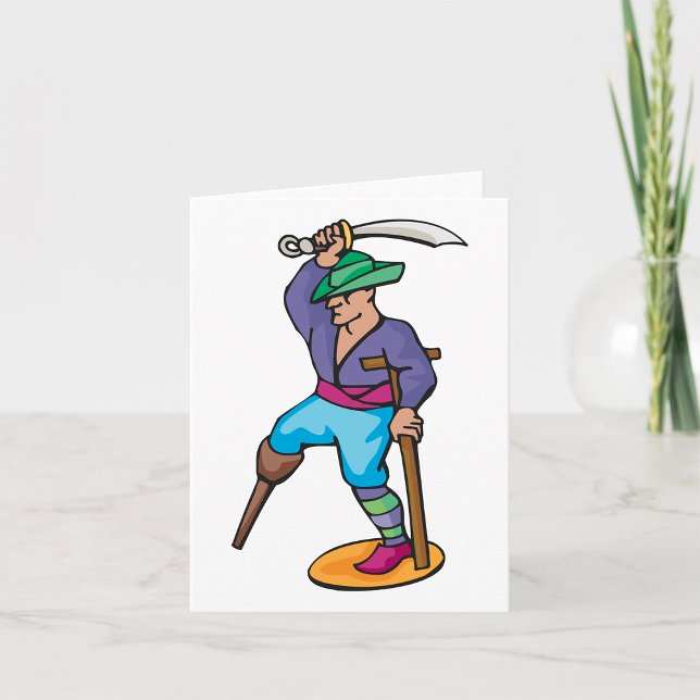 Tarjeta Pirata con Pierna de Palo y Espada (Subido por el creador)