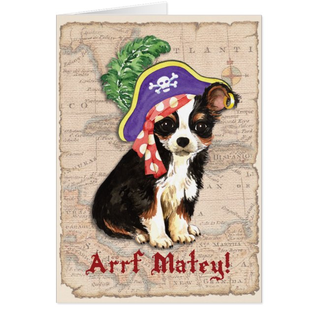 Tarjeta pirata de Chihuahua de larga duración (Frente)