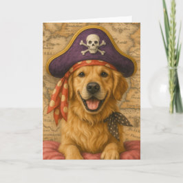 Tarjeta Pirata de Golden Retriever
