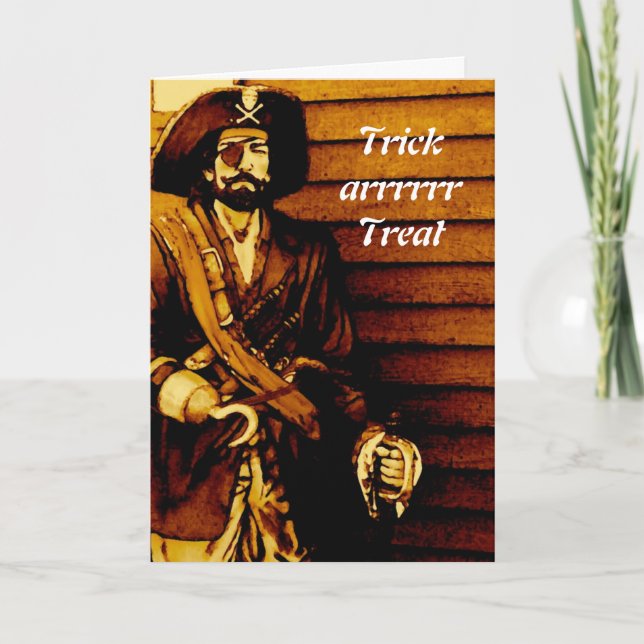 Tarjeta pirata de Halloween (Anverso)
