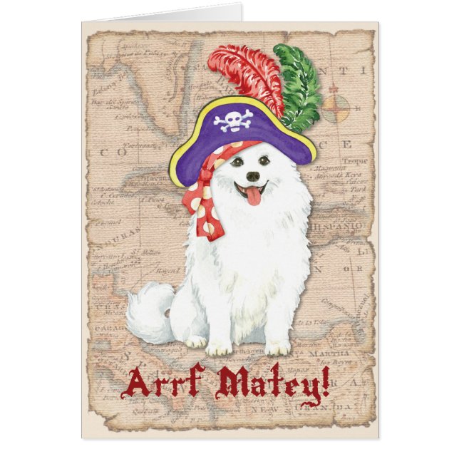 Tarjeta pirata de perro esquimal estadounidense (Frente)